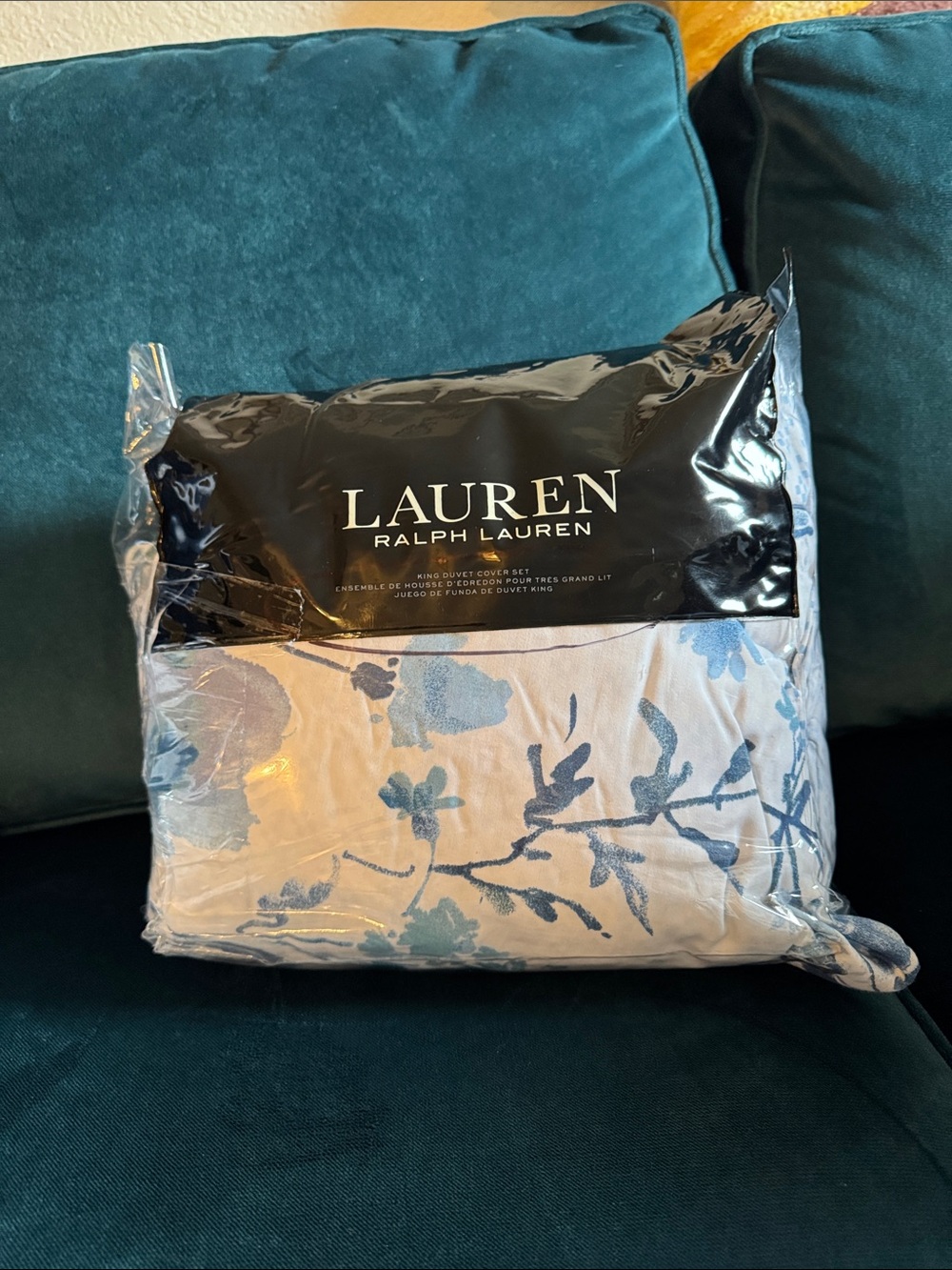 Ralph Lauren Blue Floral Print Duvet Cover